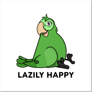 Lazily Happy Parrot Posters and Art